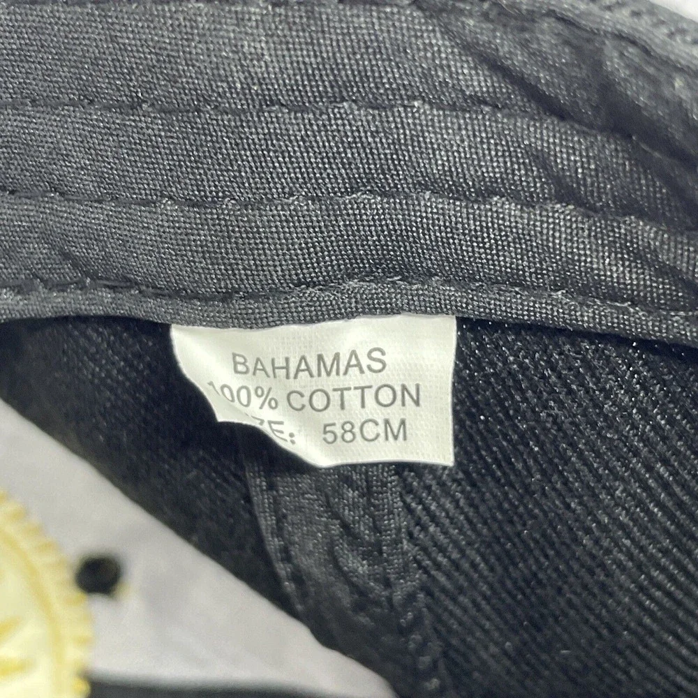 Bahamas Souvenir Baseball Cap Black Gold Embroidered Adjustable Hat Travel Gift